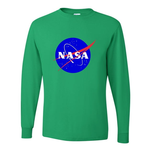 Adult Blue NASA Logo Long Sleeve T-Shirt
