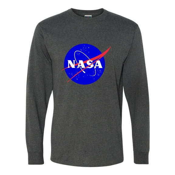 Adult Blue NASA Logo Long Sleeve T-Shirt