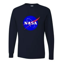 Adult Blue NASA Logo Long Sleeve T-Shirt