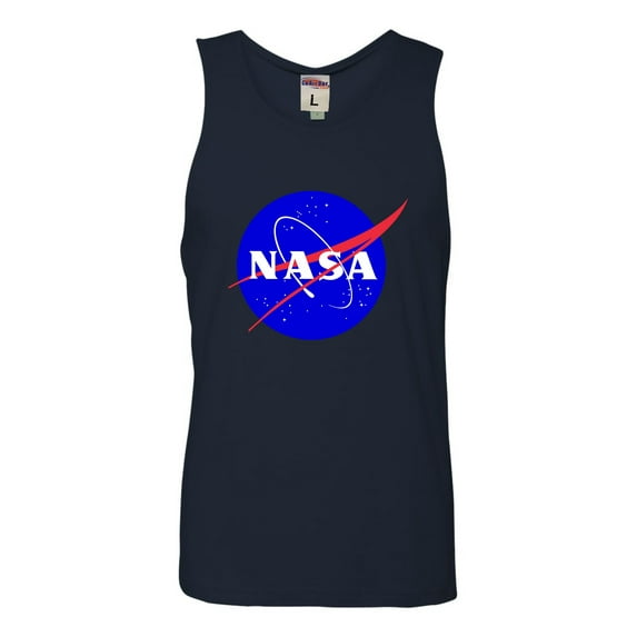 Adult Blue NASA Logo Sleeveless Tank Top Cotton T-Shirt