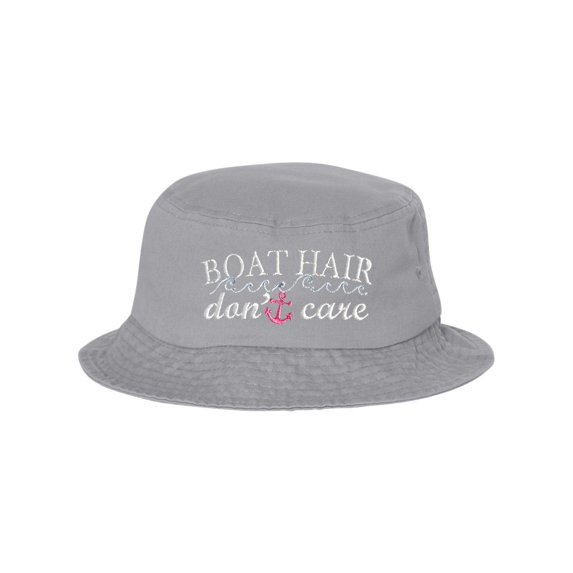 Adult Boat Hair Don't Care Embroidered Bucket Cap Dad Hat