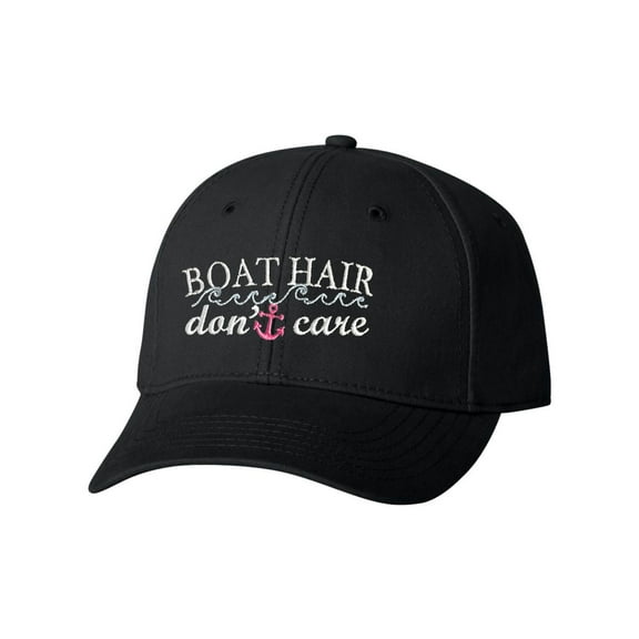 Adult Boat Hair Don't Care Embroidered Dad Hat Structured Cap