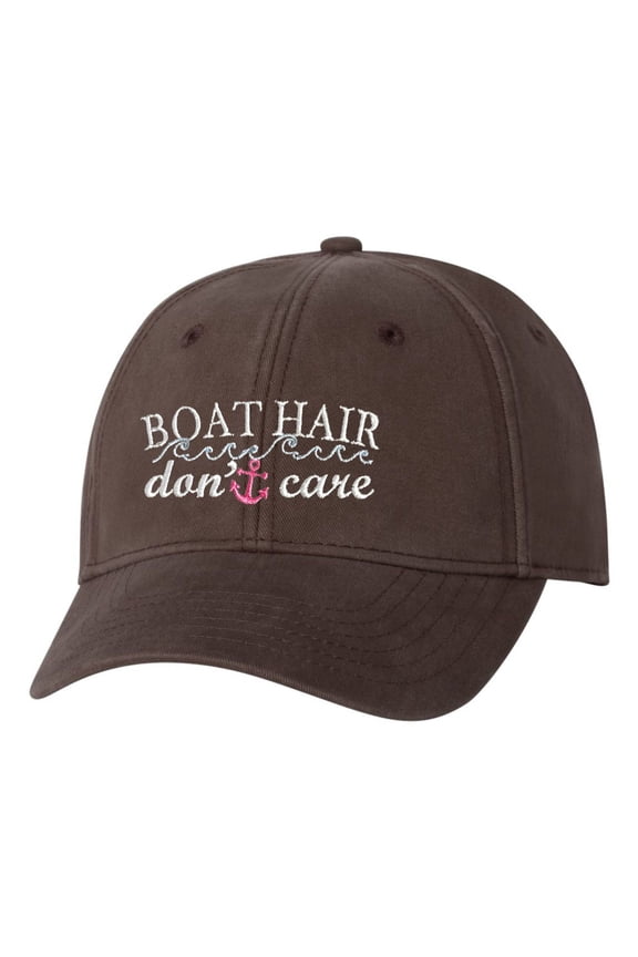 Adult Boat Hair Don't Care Embroidered Dad Hat Structured Cap