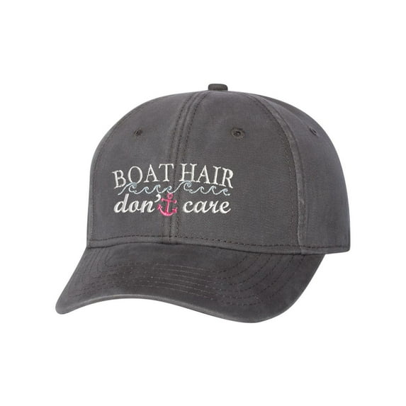 Adult Boat Hair Don't Care Embroidered Dad Hat Structured Cap