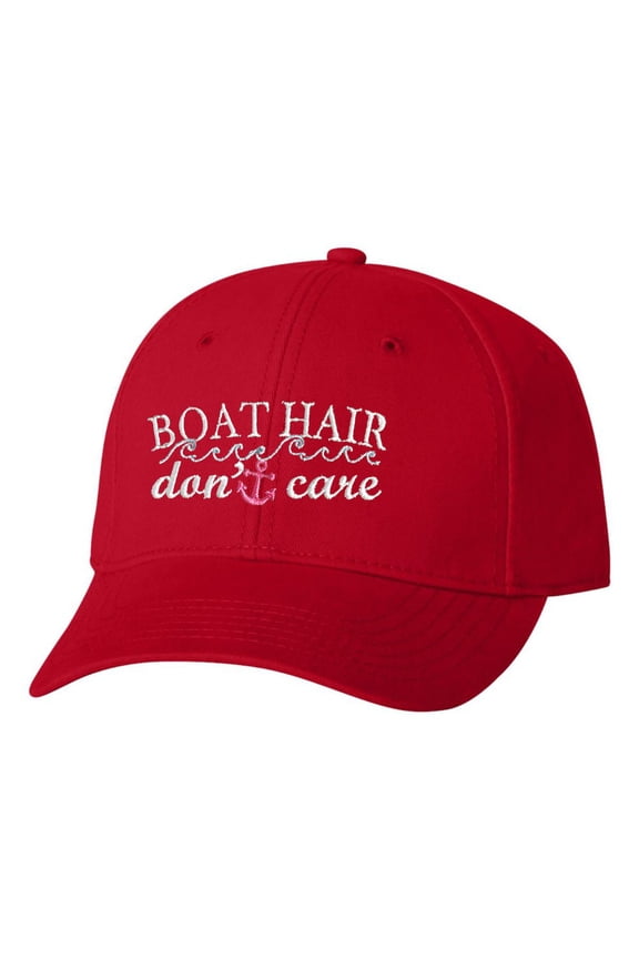 Adult Boat Hair Don't Care Embroidered Dad Hat Structured Cap