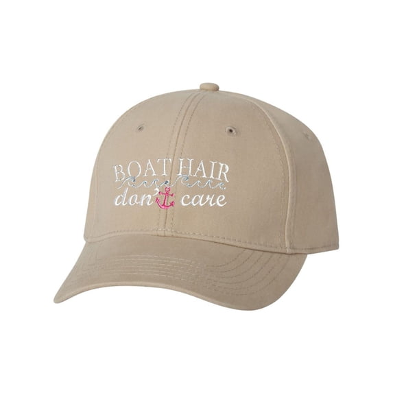 Adult Boat Hair Don't Care Embroidered Dad Hat Structured Cap