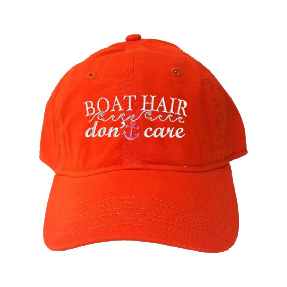 Adult Boat Hair Don't Care Embroidered Deluxe Dad Hat