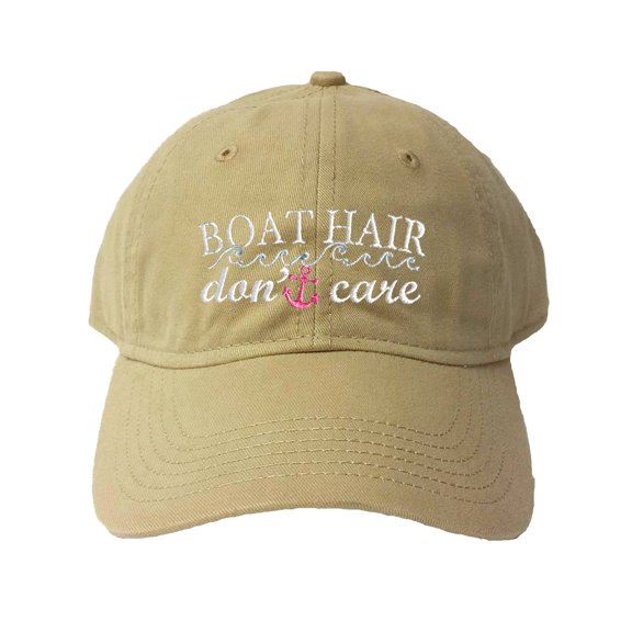 Adult Boat Hair Don't Care Embroidered Deluxe Dad Hat
