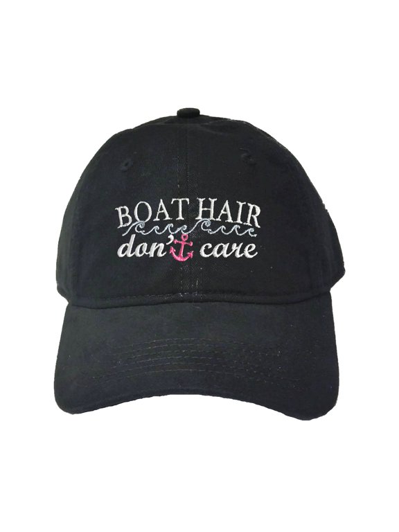 Adult Boat Hair Don't Care Embroidered Deluxe Dad Hat