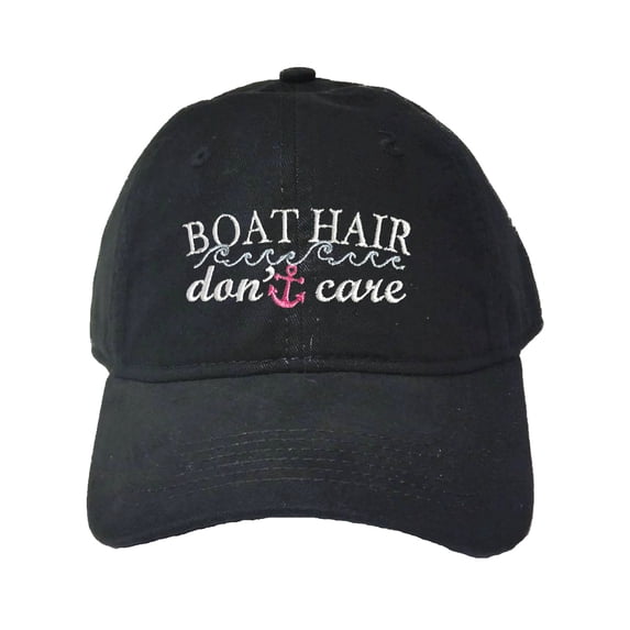 Adult Boat Hair Don't Care Embroidered Deluxe Dad Hat