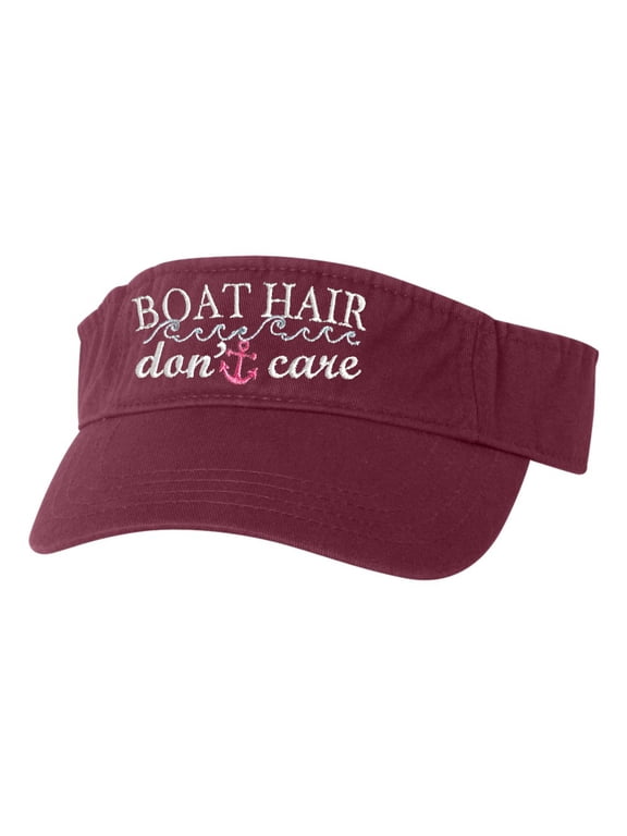 Adult Boat Hair Don't Care Embroidered Visor Dad Hat