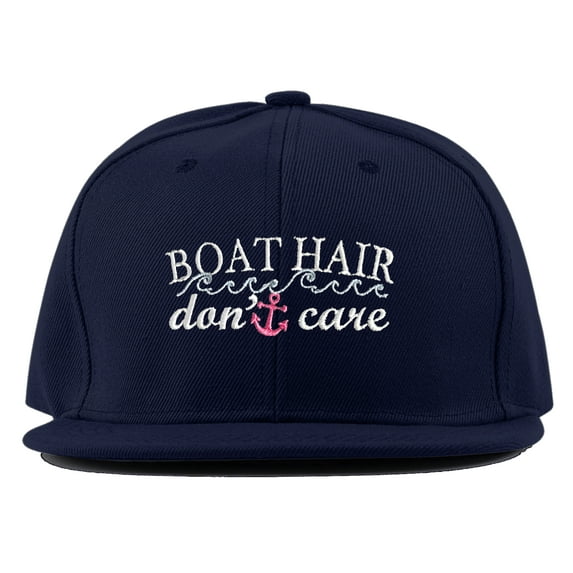 Adult Boat Hair Don't Care Flat Bill Snapback Cap