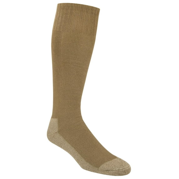 Adult Boot Crew Sock, X-Large Men's size 13-15, Coyote Brown