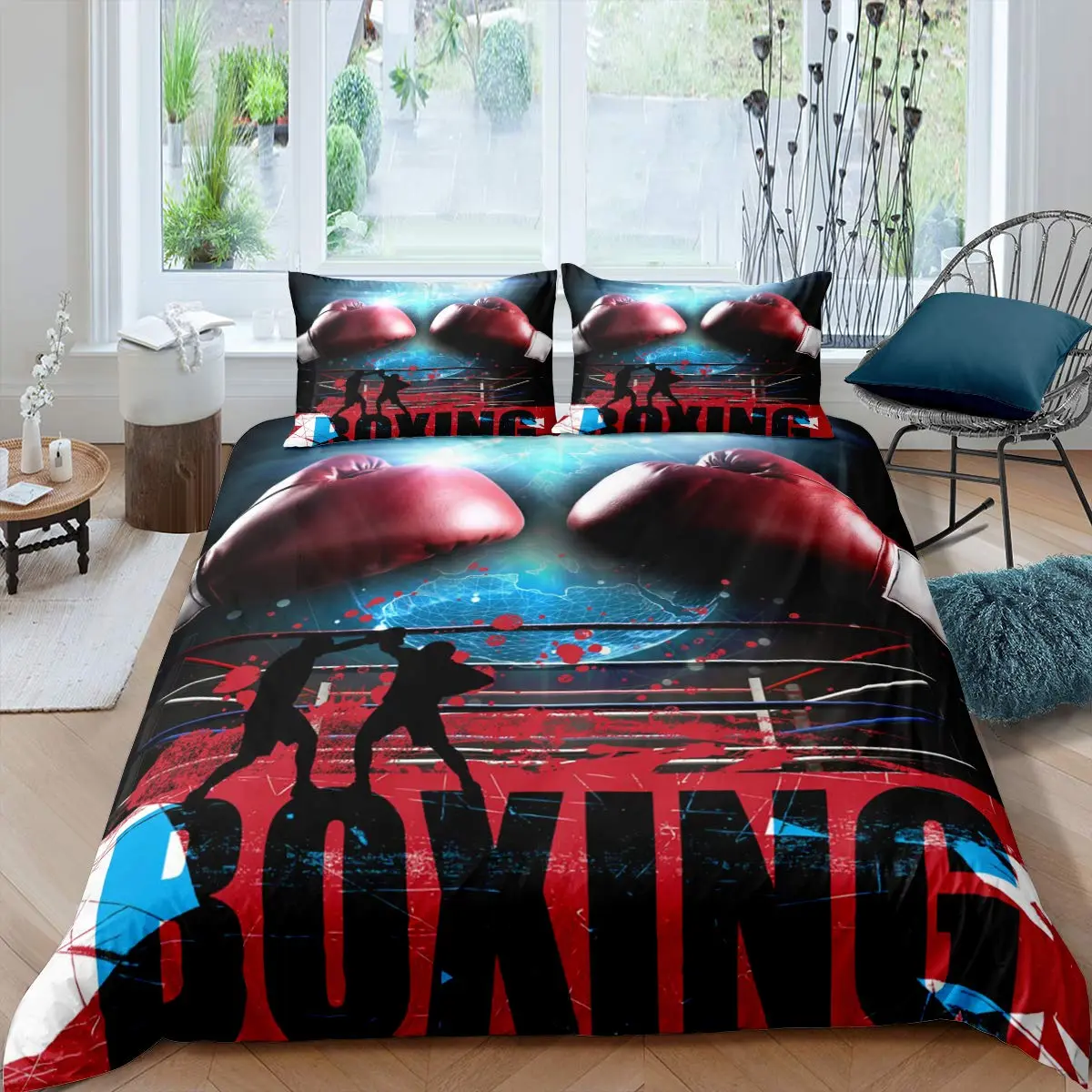 Adult Boxing Duvet Cover Set Sports Games Theme Bedding Sets Boxing