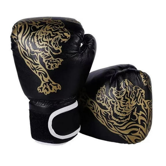 Adult Boxing Gloves with Tiger Pattern for Training, Sparring and Punching Bag, Made of PU Material