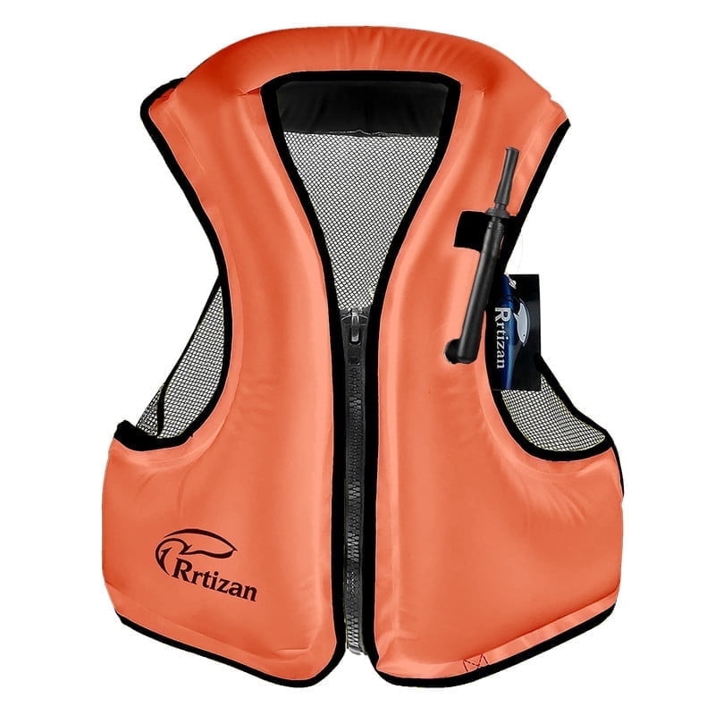 Adult Buoyancy Vest Life Jacket , High Buoyancy, Adjustable Straps, Lightweight Comfortable Quick-Drying Unisex for Boating Fishing Kayaking Swimming Water Sports, Orange