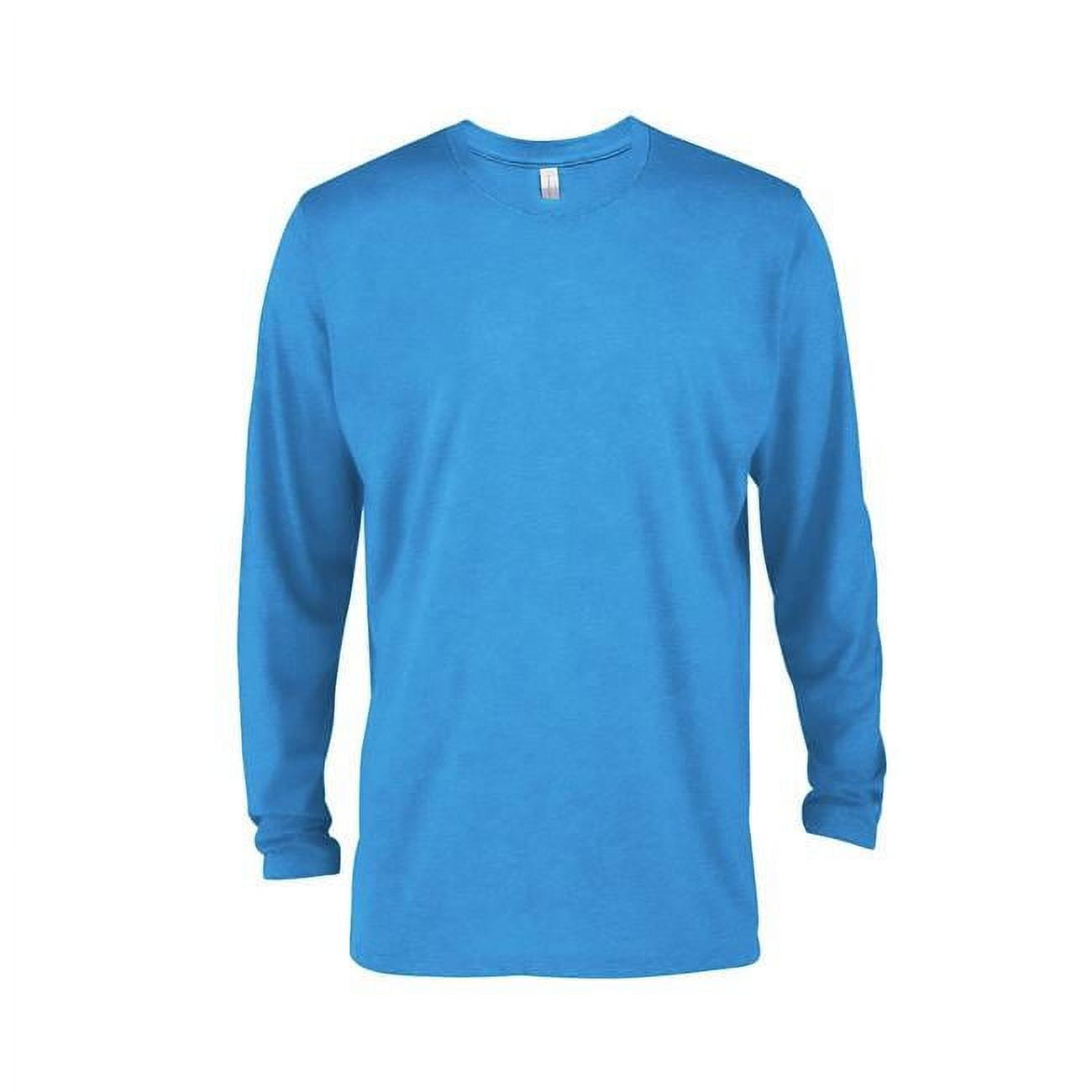 Adult CVC Long Sleeve Crew Neck T-Shirt, Turquoise - Extra