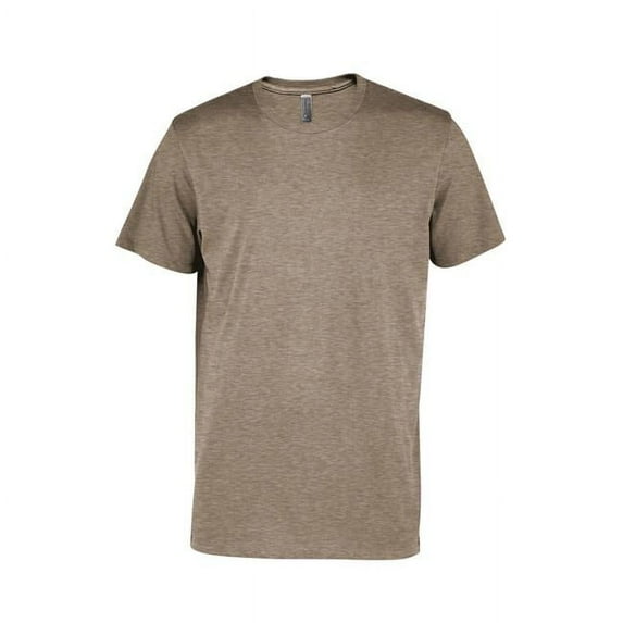 Adult CVC Short Sleeve Crew Neck T-Shirt, Sand Heather - Small