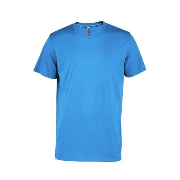 Adult CVC Short Sleeve Crew Neck T-Shirt, Turquoise - Small