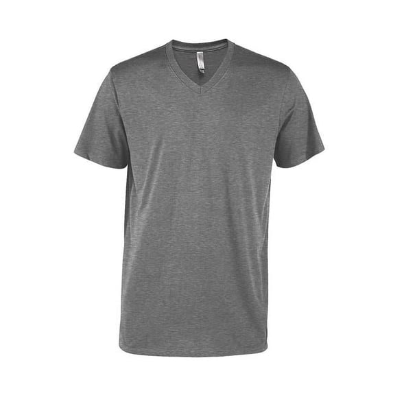 Adult CVC Short Sleeve V-Neck T-Shirt, Graphite Heather - 3X