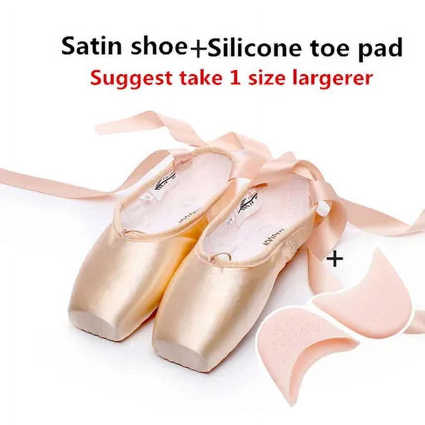 Adult Canvas Satin Ballet Pointe Dance Shoes Ladies Professional with ...