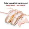 thumbnail image 1 of Adult Canvas Satin Ballet Pointe Dance Shoes Ladies Professional with Ribbons Woman Ballerina Dancing Shoe with Silicone Toe Pad (Satin w silicone,42), 1 of 7