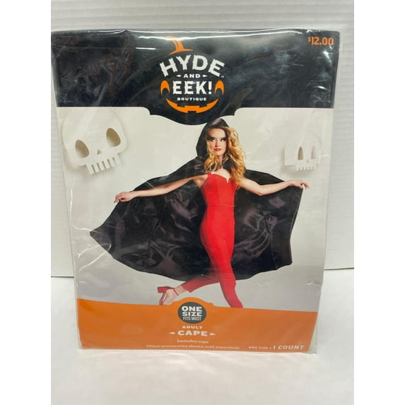 Hyde & Eek! Boutique Adult Black Cape with Hood, Black, One Size Fits Most