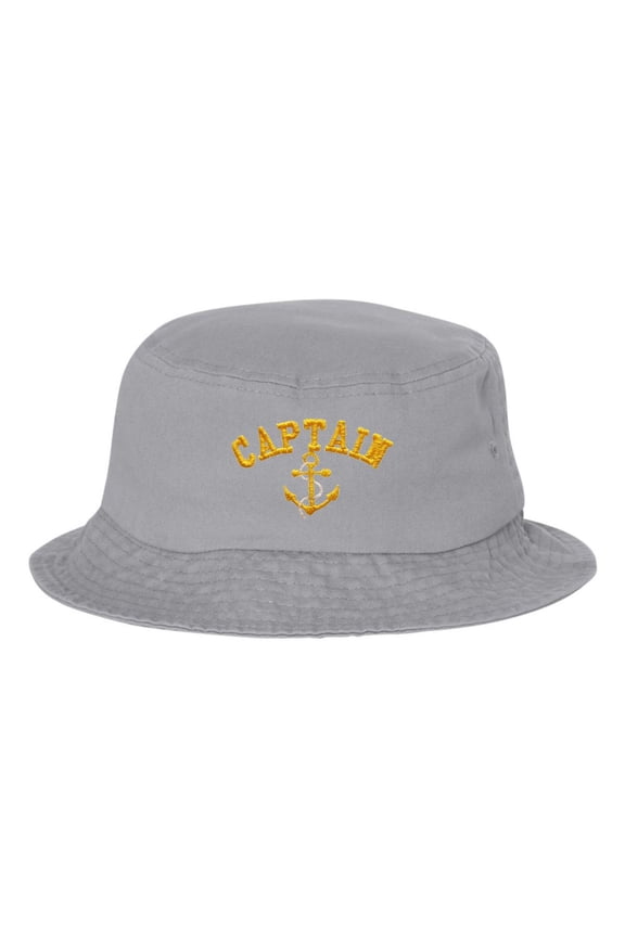 Adult Captain With Anchor Embroidered Bucket Cap Dad Hat