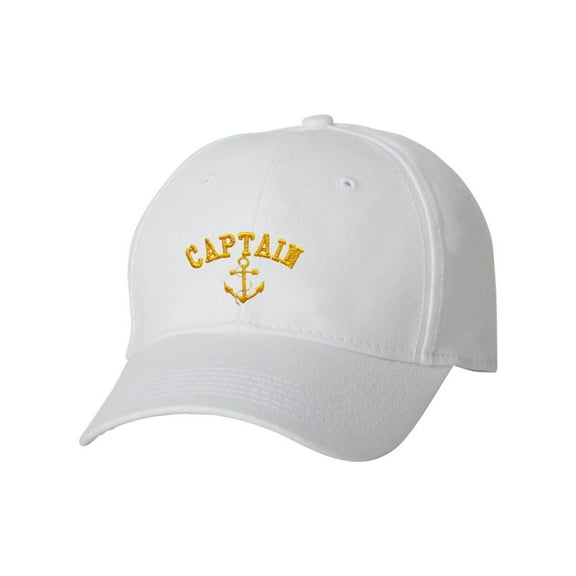 Adult Captain With Anchor Embroidered Dad Hat Structured Cap