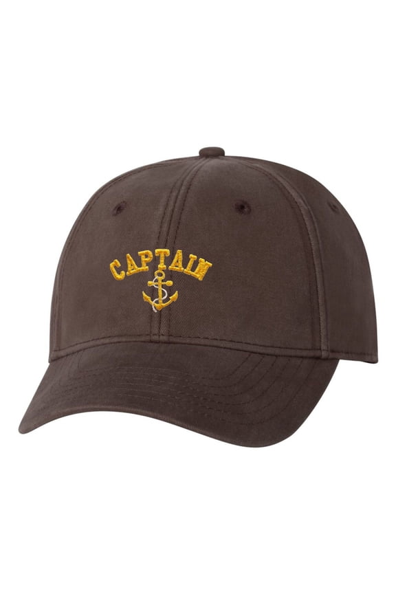 Adult Captain With Anchor Embroidered Dad Hat Structured Cap