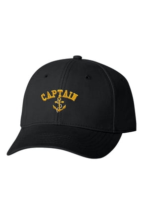 Adult Captain With Anchor Embroidered Dad Hat Structured Cap