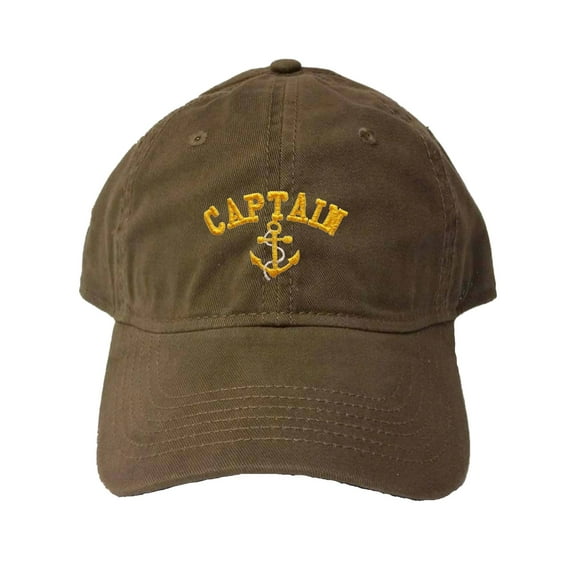 Adult Captain With Anchor Embroidered Deluxe Dad Hat