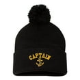 thumbnail image 1 of Adult Captain With Anchor Embroidered Knit Beanie Pom Cap, 1 of 1