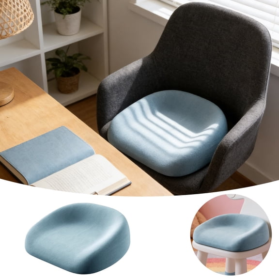 Adult Car Booster Memory Foam Seat 14.96 Inch Soft Seat Cushion Non- Comfort Ergonomic Backless Chair Pad Portable Seat for Office Chair Wheelchair Driving Increase Field View(Blue)