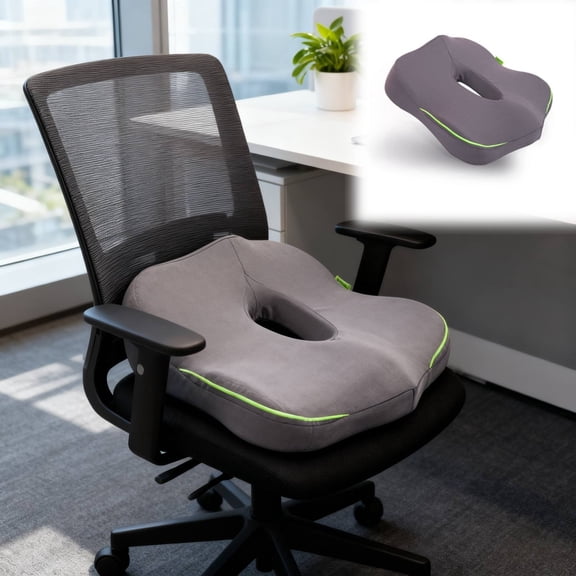 Adult Car Booster Memory Foam Seat 3.54 Inch Wedge Car Seat Cushion Non- Backless Booster Car Seat Pad Portable Seat for Office Chair Wheelchair Driving Increase Field View(Grey)