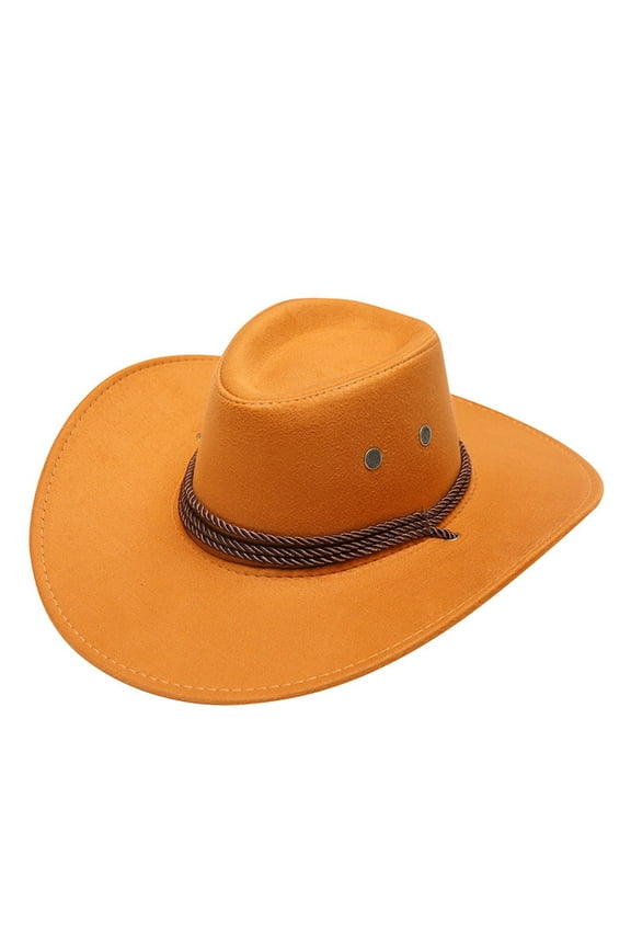 Adult Casual Solid Summer Western Fashion Cowboy Sun Hat Wide Brim Travel Sun Cap Western Wear for Men Hats Space X Hats Adult Cowboy Hats for Women Mini Sombrero Party Hats with Strap Bud Hats for