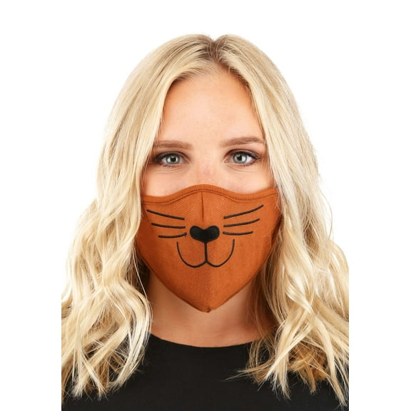 Adult Cat Face Mask Brown