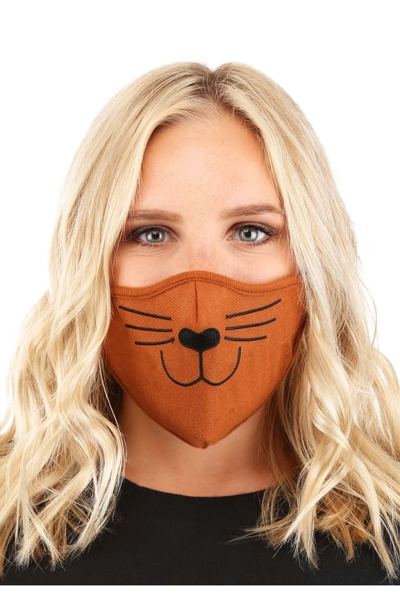 Adult Cat Face Mask Brown