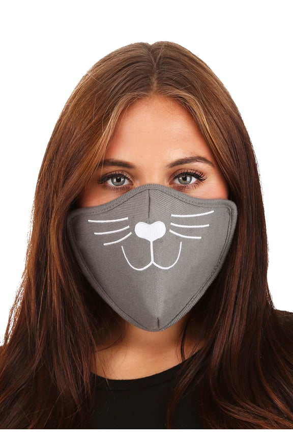 Adult Cat Face Mask Gray