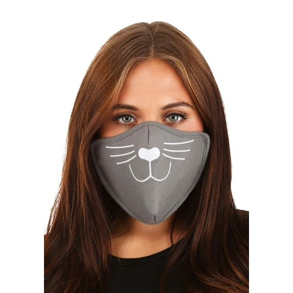 Adult Cat Face Mask Gray