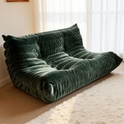 Adult Chenille Bean Bag Lazy Sofa Chair, Low Center of Gravity Reading Lounger with Non-Slip Base, Pale Green 51.18  for Living Room, Bedroom, Office