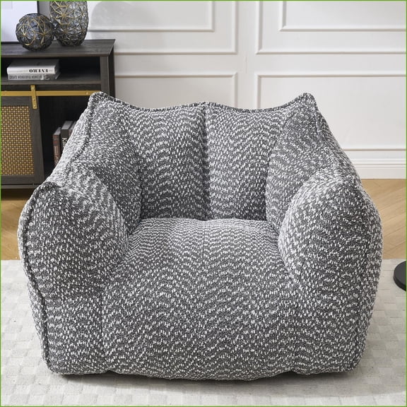 Adult Chenille Lazy Sofa Bean Bag Chair Comfortable for Gaming, Reading, TV | Chenille | Square