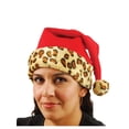 thumbnail image 1 of Adult Child Animal Cheetah Print Fancy Santa Hat, 1 of 2