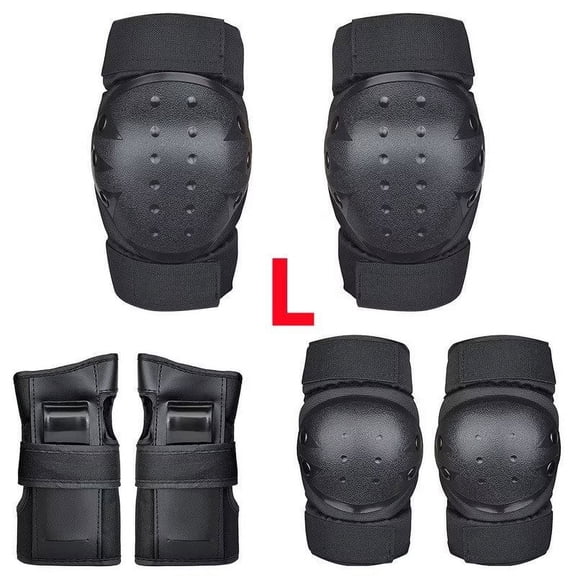 Adult/Child Knee Pad Elbow Pads Guards Protective Gear Set for Roller Skates Bike Skateboard Inline Skatings Scooter Riding Sports, Black L