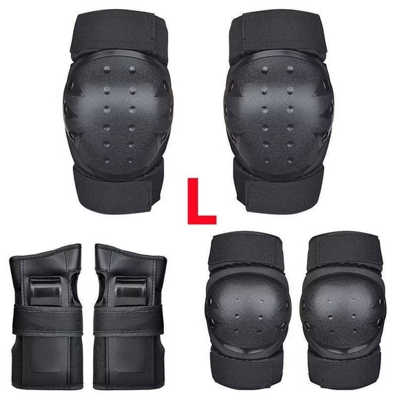 Adult/Child Knee Pad Elbow Pads Guards Protective Gear Set for Roller Skates Bike Skateboard Inline Skatings Scooter Riding Sports, Black L