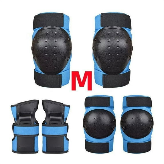 Adult/Child Knee Pad Elbow Pads Guards Protective Gear Set for Roller Skates Bike Skateboard Inline Skatings Scooter Riding Sports, Blue M