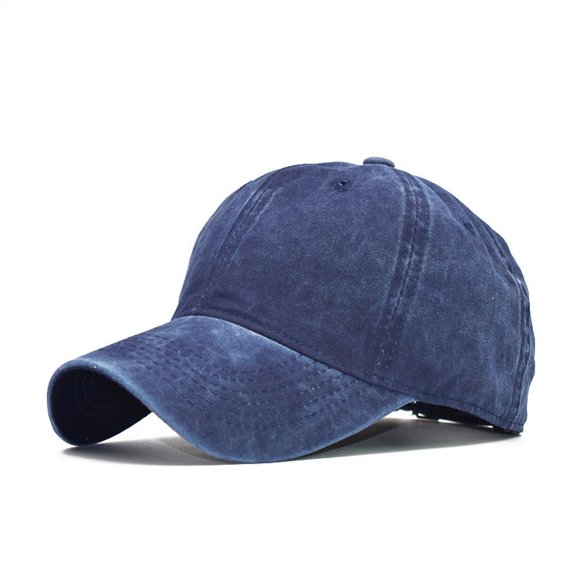 Adult Children Parent-child Washed Pure Cotton Solid Color Light Plate Baseball Cap Male Spliced Baseball Cap-Adults washed navy