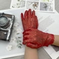 thumbnail image 1 of Adult Children Stage Performance Dancing Show Summer Sequins Gloves Props Gloves Women Mittens Hip Hop Gloves RED, 1 of 8