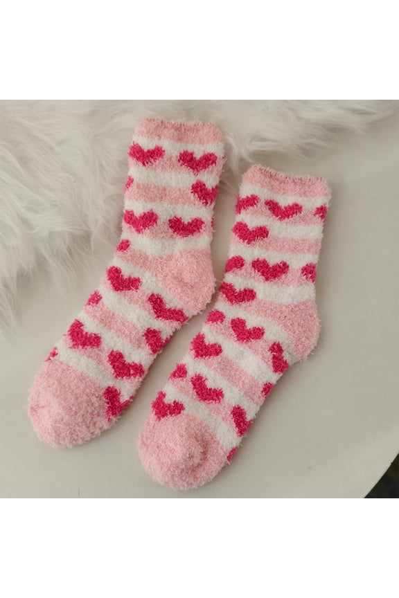 Adult Christmas Fuzzy Socks with Grips Warm Winter Cozy Fluffy Holiday Socks Xmas Tree Graphic Stocking Gifts, L