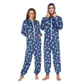 thumbnail image 1 of Adult Christmas Onesie Blue Butterflies Zipper One-Piece Pajamas Unisex with Pockets, 1 of 6